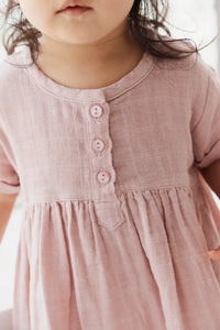 Organic Cotton Muslin Short Sleeve Dress (6Y)
