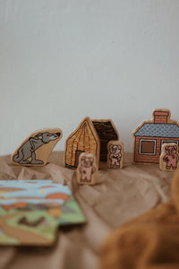 The Three Little Pigs Wooden Characters