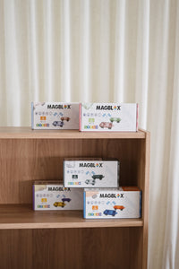MAGBLOX® Car Twin Pack with Wooden Wheels