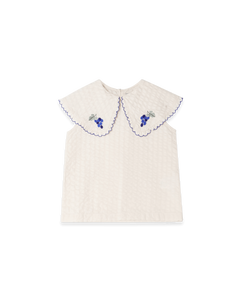 Seersucker Collar Blouse