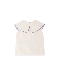 Seersucker Collar Blouse