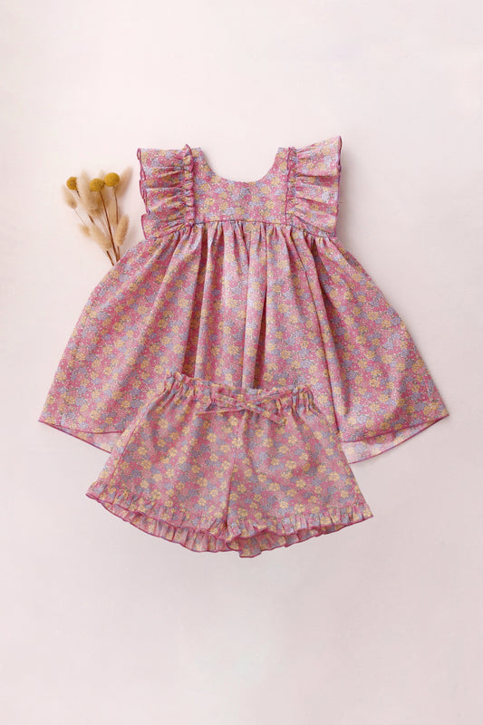 Ruffled Babydoll Top and Shorts Set