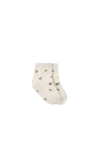 Jacquard Floral Sock