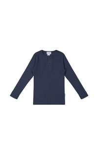 Organic Cotton Modal Long Sleeve Henley