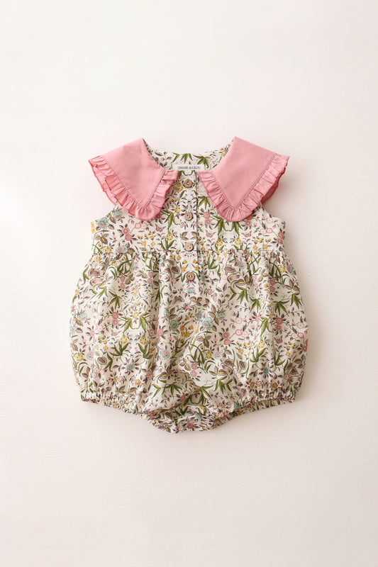 Bubble Playsuit with Contrast Frilled Collar