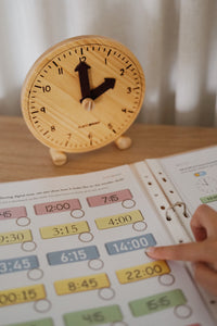 Wooden Clock with Activity Sheets