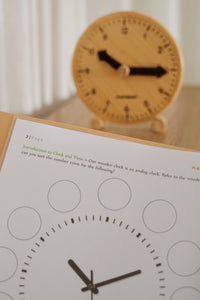 Wooden Clock with Activity Sheets